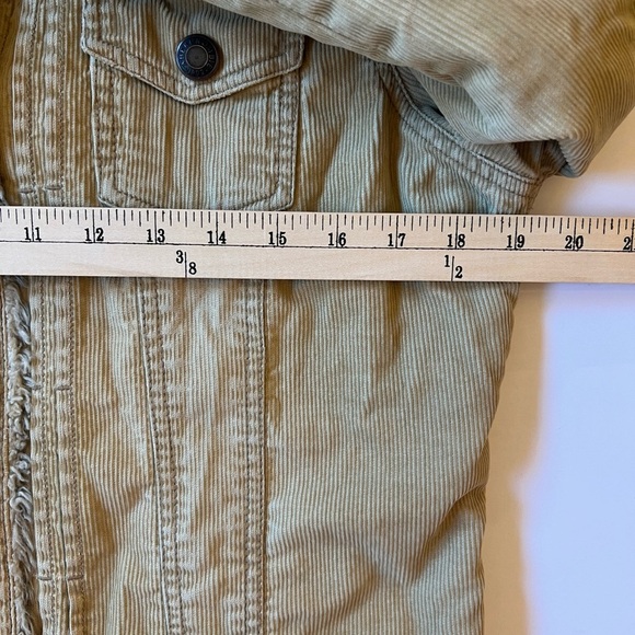 Abercrombie & Fitch Vintage Corduroy Sherpa Quilt Lined Snap Closure Coat Large - Picture 11 of 11